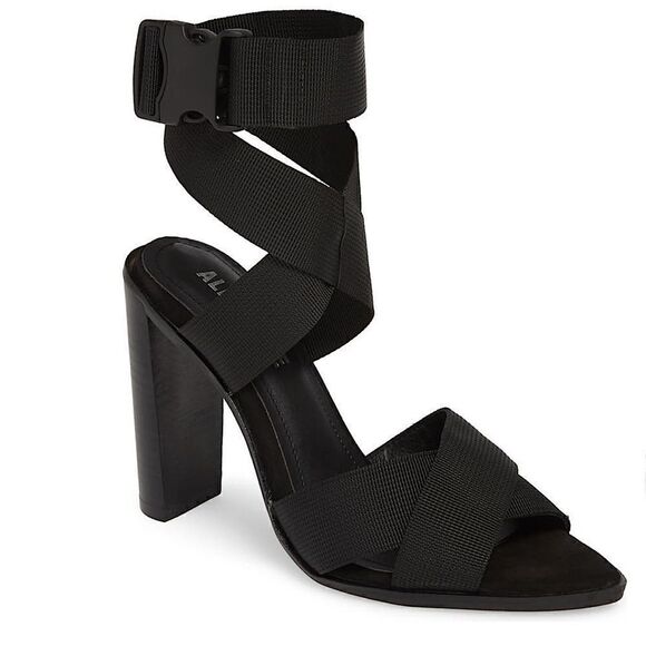 Alias Mae Soli Canvas Heeled Black Sandals - Picture 10 of 12